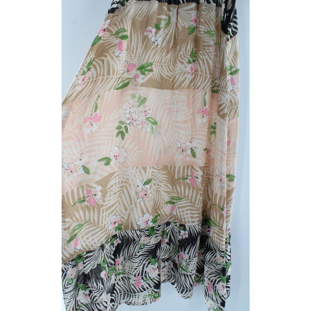 Vince Camuto Color Block Tropical Print Caftan Kimono Cover-Up Top #K213 - Picture 4 of 4